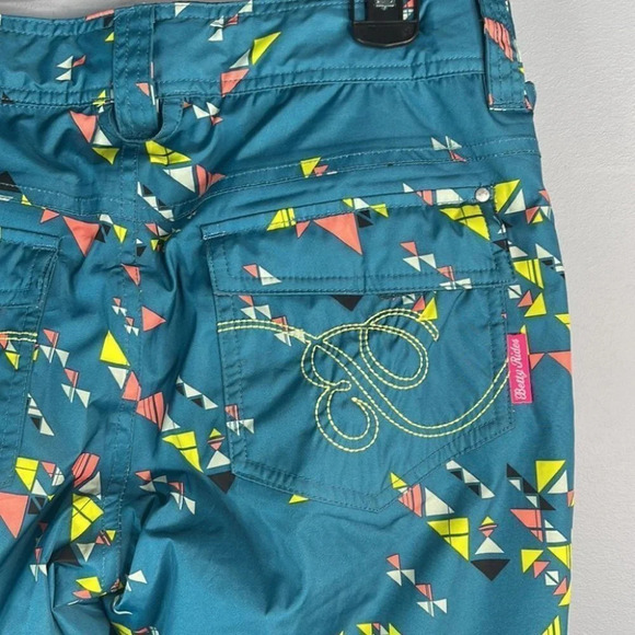 BETTY RIDES Mosiac Print Rocker Snowboard Ski Pant Teal Green 10K Waterproof S - Picture 7 of 16